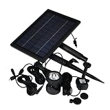 Instapark® GYX004L Solar-powered 2-speed Water Pump with 1,500 mAh Rechargeable Battery Back-up & 6-LED Dusk-to-Dawn Spot Light