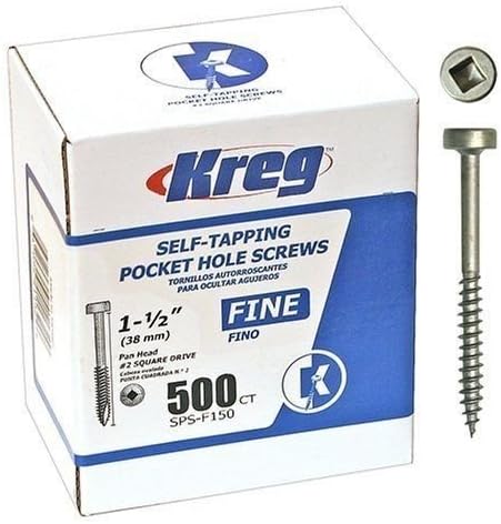 Kreg Sps-f150-500 1 1/2" Pan Head #6 Fine Thread 500 Ct Pocket Hole Screws