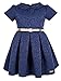 Lilax Little Girls' Flocked Occasion Dress with Shimmer Belt 4T Navy