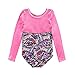 Girls Spliced Painted pattern Shinning Gymnastic Long sleeve Leotard 5-14 Years