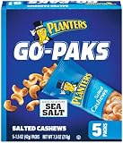 Planters Go-Paks Cashews, Salted, 1.5-Ounce Bags (Pack of 5)