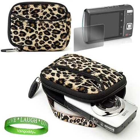 Leopard Design Canon PowerShot Sleeve for Canon PowerShot A1200: Animal Print Vangoddy Exclusive Design Sleeve + Universal Screen Protector!!!