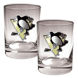 Pittsburgh Penguins NHL 2pc Rocks Glass Set - Primary Logo by Great American Products