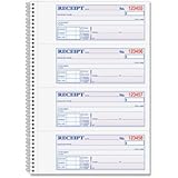 Adams Money and Rent Receipt Book, 2-Part Carbonless, 2.75 x 7.13 Inch Detached, Spiral Bound, 200 Sets per Book (SC1182)