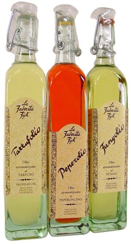 Italian La Favorita Trio of Gourmet Oils ~ Truffles, Peppers & Funghi 4 fl oz each by La Favorita