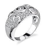 Sparkling wonder: Sterling Silver Designer Inspired Size 8 Eternity Ring with Bezel Set CZ Diamonds