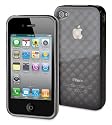 muvit - miniGEL Flexy Diamonds - Etui avec formes Diamants 3D &agrave; l'arri&egrave;re pour iPhone 4 - Gris fonc&eacute;
