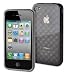 muvit - miniGEL Flexy Diamonds - Etui avec formes Diamants 3D &agrave; l'arri&egrave;re pour iPhone 4 - Gris fonc&eacute;