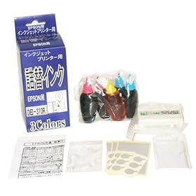 【クリックで詳細表示】3colors EPSON用詰め替えインク(ICチップリセッター付属) DEI-310R： パソコン・周辺機器