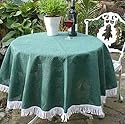StayPut Outdoor Tablecloth with Parasol Opening (Circular 55" Dia., Mediterranean Blue)
