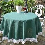 Click for more about StayPut Outdoor Tablecloth with Parasol Opening (Rectangle 54" x 90", Summer Green) - Isagi.