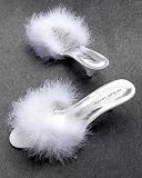 Jacques Levine Marabou Low Heel Slippers Accessory