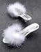 Apparel : Jacques Levine Marabou Low Heel Slippers Accessory