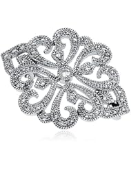 Victorian Diamond Brooch in 14 Karat White Gold