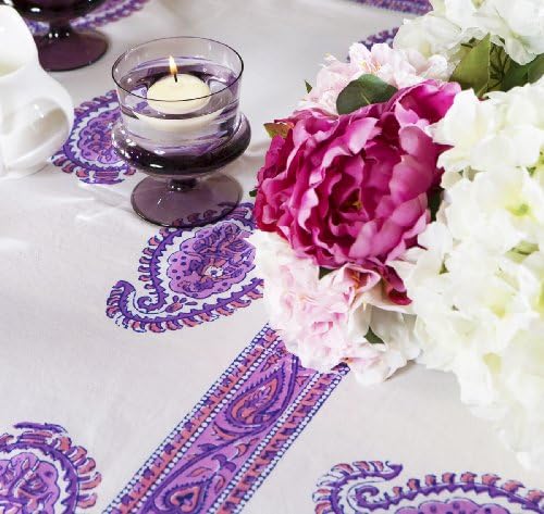 Purple Designer Luxury Indian Bohemian Tablecloths and Linens (54"X54")