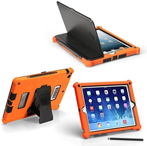 iPad 2/3/4 Slim Tough Case G5 - Rugged Protection with Built-in Hard Cover and Stylus (Orange)