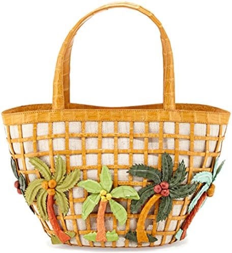 Nancy Gonzalez Genuine Crocodile Palm Tree Tote Bag - Earth Tones