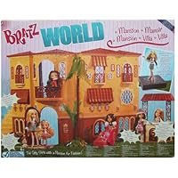 Bratz World Mansion with Interior Lighting and Mirror Ball, 1 Tree (in 5 Pieces), 1 Staircase (in 3 Pieces), 1 Smoothie Bar (in 4 Pieces), 1 Chaise Lounge, 3 Pillows, 1 Lighted Dance Floor, 1 Balcony, 1 Tabletoop Barbeque/DJ Scratch Deck, 1 Sheet Decorative Adhesive Decals and 1 Audio Cord (*Dolls are not included in the set and are sold separately)