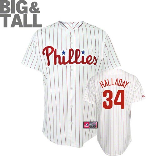 Roy Halladay Big & Tall Jersey: Adult Home Pinstripe Replica #36 Philadelphia Phillies Jersey