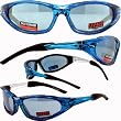 Accent Foam Padded Sunglasses, Motorcycle Sports ATV Eyewear, Blue Frame