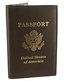 Leather Cover Passport Holder Travel Wallet with Logo Available in Different Colors