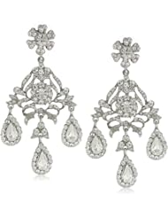 Nina Sage Flower Oversized Chandelier Drop Earrings
