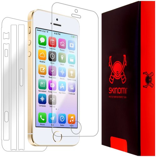 iPhone SE Screen Protector + Full Body (Apple iPhone 5S,5 SE,5SE), Skinomi TechSkin Full Coverage Skin + Screen Protector for iPhone SE Front & Back Clear HD Film