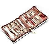 777 11 Pc Deluxe Manicure Set, Pedicure Set, Leather Case, Travel & Grooming Set