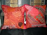 Review mogulinterior.com  / 2 Red Gujrati Embroidered Sari Toss Pillow Cushion Covers