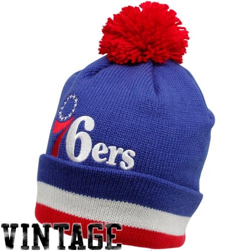 Philadelphia 76ers Mitchell & Ness Jersey Stripe Cuffed Knit Hat