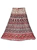 Womans Brown Broomstick Maxi Skirt vintage Printed