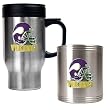 Minnesota Vikings NFL Travel Mug & Stainless Can Holder Set - Helmet logo