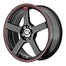 Motegi Racing MR116 Matte Black Wheel With Red Racing Stripe (17x7"/5x100, 114.3mm, +40mm offset)