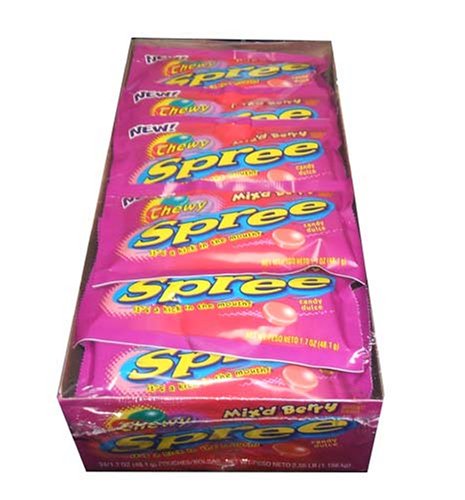 Wonka Spree Chewy Mixed Berry, 1.7-ounce Packages (Pack of 24) by Hard Candy