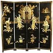 Asian Furniture & D&eacute;cor - 72" Lady Generals Chinese Lacquer Decorative Oriental Art Screen