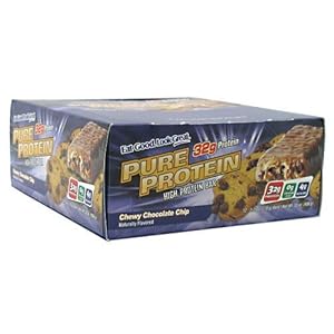 Pure Protein Bar - Chewy Chocolate Chip - Box by Worldwide Sport 12 Bars 1 Box
