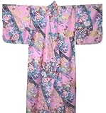 Japanese Women's Kimono Lady Made in Japan 56" #M EK306 Japanese Women's Kimono Lady Made in Japan 56" #M EK306