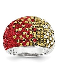 Sterling Silver Swarovski Elements San Francisco Spirit Domed Ring