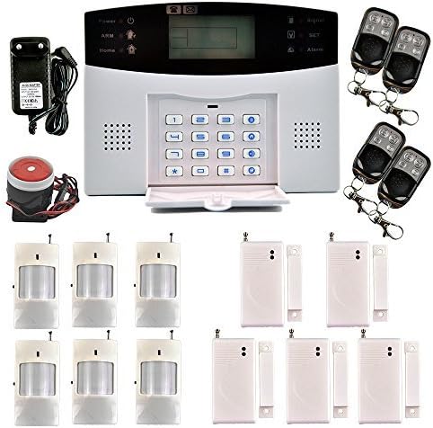 Konxe Home Alarm System 99 Wireless GSM SMS LCD Screen One-key-control Burglar Security Alarm System with NI-HI Rechargeable Battery