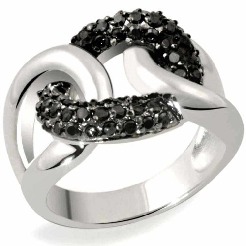 Goldmaid Damen-Ring 925 Sterlingsilber schwarze weisse Schlaufe Gr. 52Pa R3829S52 Preisvergleich