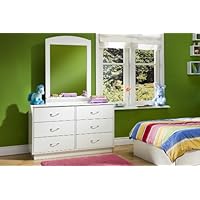 South Shore Logik Pure White Double Dresser and Mirror Set