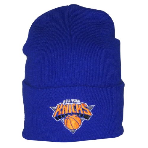 Adult NBA New York Knicks Warm Ski & Skate Roll Up Beanie / Winter Hat - One Size Fits All - Blue
