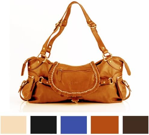 BACCINI tote bag GISELE - handheld Purse leather tan-cognac - Shoulder bag