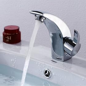 Contemporary Single Handle Monobloc Centerset Bathroom Basin Sink Tap Mixer,Chrome
