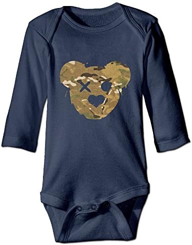 Teddy Bear Sketch Head U.S Army Unisex Baby Infant Short Sleeve Bodysuits Onesies
