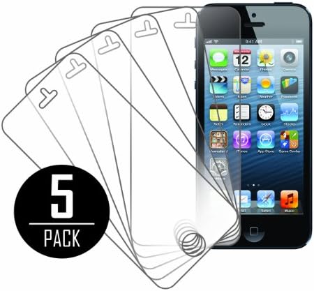 MPERO 5 Pack of Screen Protectors for Apple iPhone 5 / 5S / 5C