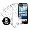 MPERO 5 Pack of Ultra Clear Screen Protectors for Apple iPhone 5 / 5S / 5C