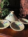 Medium patterned cooking tagine with 4 matching bowls