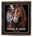 Gotta Ride Cowgirl Horse Tapestry Throw Blanket 50 x 60