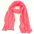 Light Sheer Thin Crinkle Long Scarf Wrap 68x23 Pink